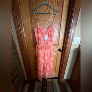 Lucy Paris Coral Midi Dress